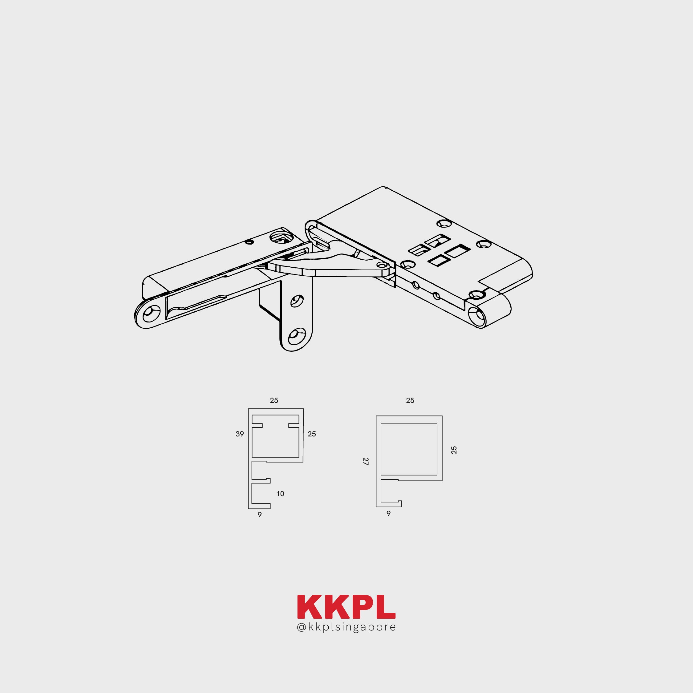 K2525 ALUMINIUM GLASS FRAME WITH AIR HINGE