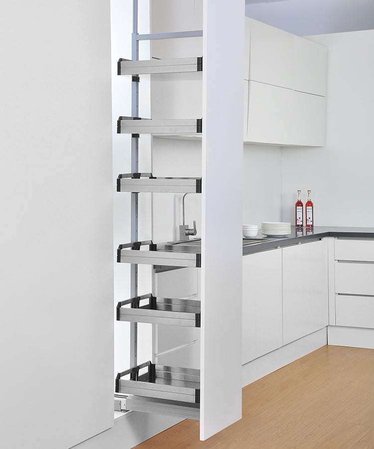 STAINLESS STEEL TALL CABINET LARDER PULL-OUT RACK STORAGE