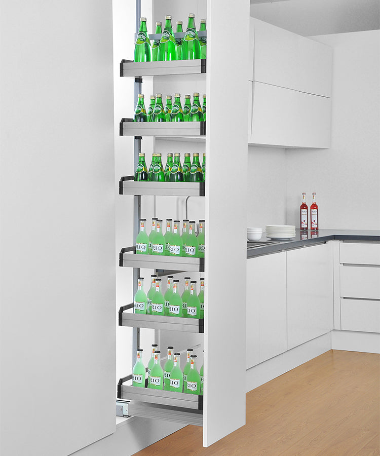 STAINLESS STEEL TALL CABINET LARDER PULL-OUT RACK STORAGE