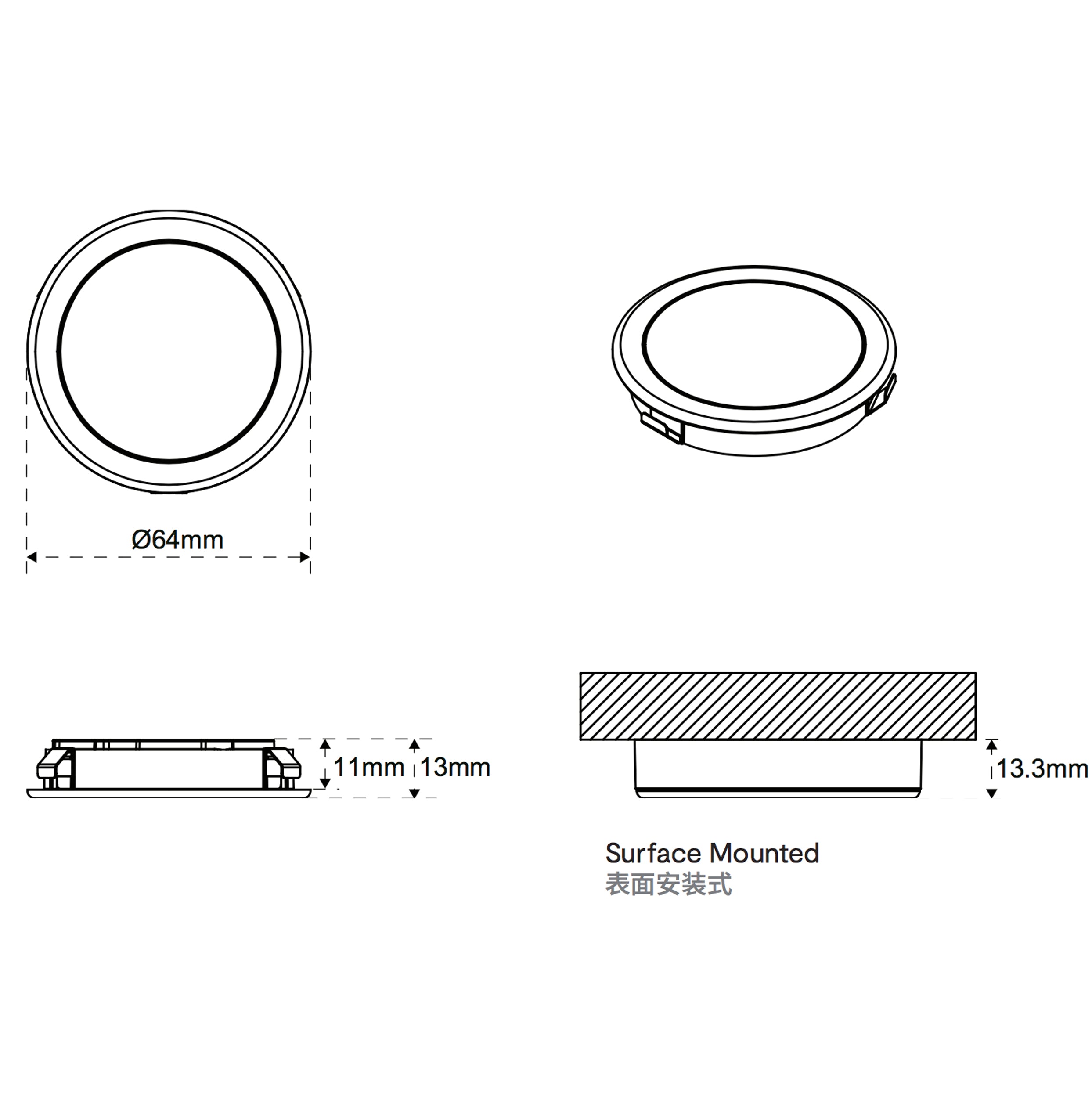 KKPL +LED™ Recessed Moonlight Round Spot light